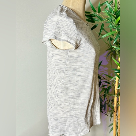 Heather white/gray loose fitting Lululemon top No Tag, Can Fit Someone M/L - Picture 2 of 5